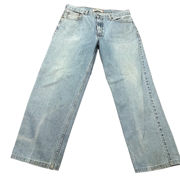 Levi's 550 Lightwash Relaxed Jeans Classic Stonewashed Style 38 x 32 distressed - Picture 1 of 8